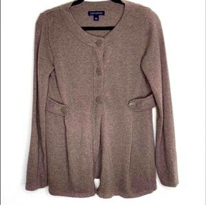 Banana Republic Taupe Button Front Women's Sweater Jacket